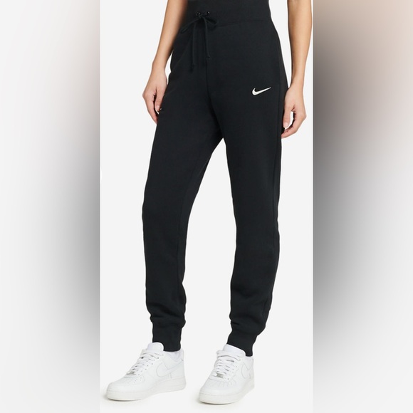 NEW  Nike Sportswear Phoenix Fleece Joggers BLACK High Waist Women's SMALL - Picture 1 of 3